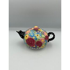 Mary Engelbreit ME Ink 2001 Michel Company Floral Teapot Hand Wash Only